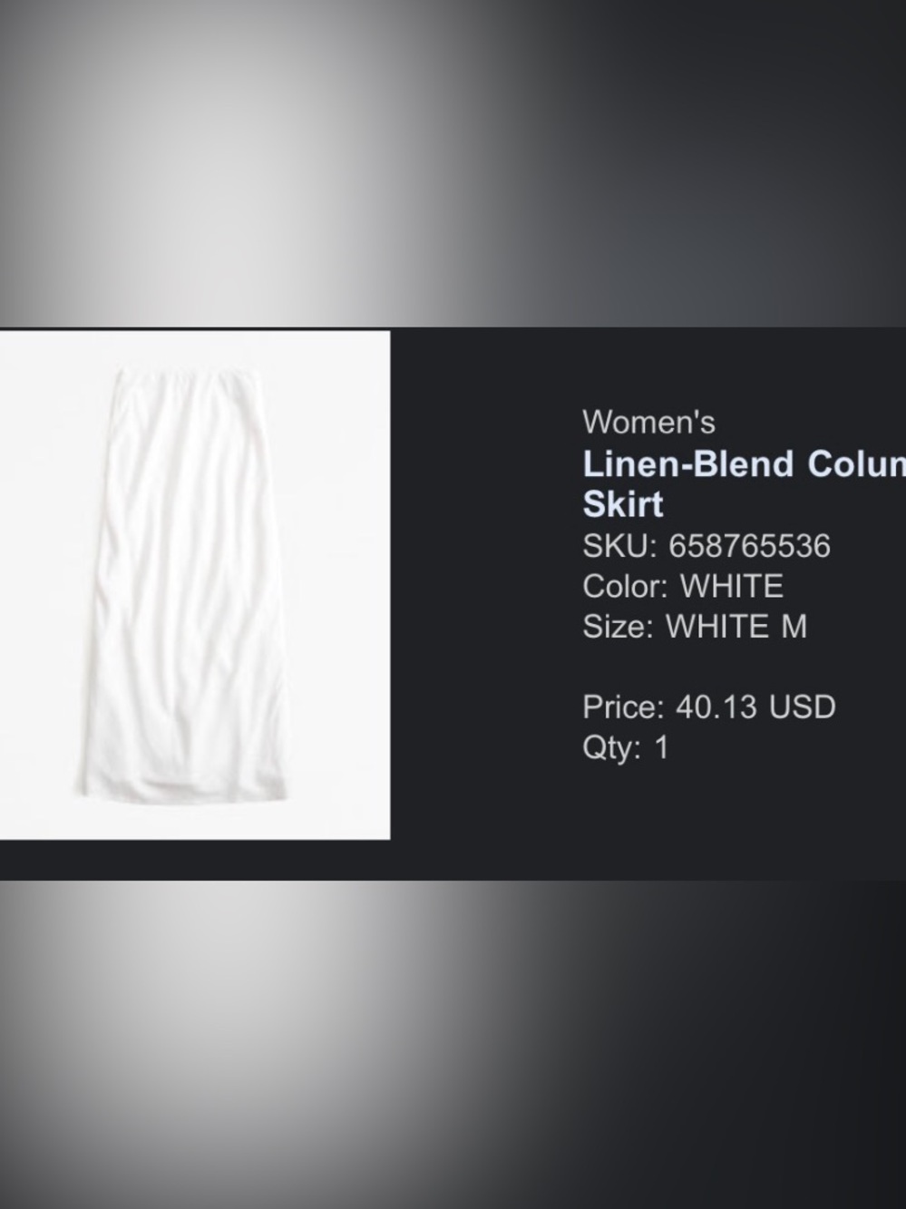 Abercrombie & Fitch White Midi Linen-Blend Skirt